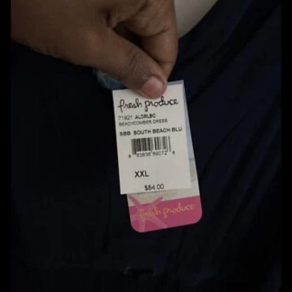 Fresh Produce Napa Beachcomber Maxi Dress XXL Dark Navy  South Beach Tie Front - Picture 8 of 10